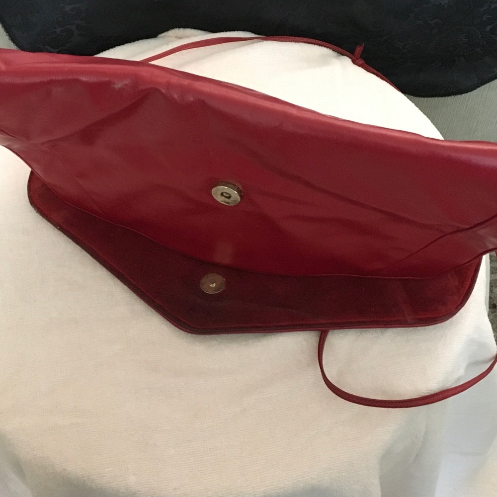 Sharif Red Patchwork Leather Shoulder Bag - Picture 7 of 7